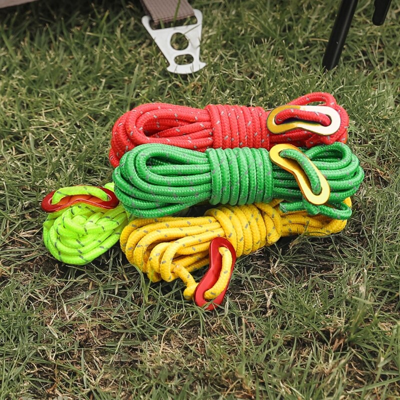 Cheap Goat Tents 4m Umbrella Rope Tent Rope Night Light Tent Rope Camping Buckle Windproof Rope   